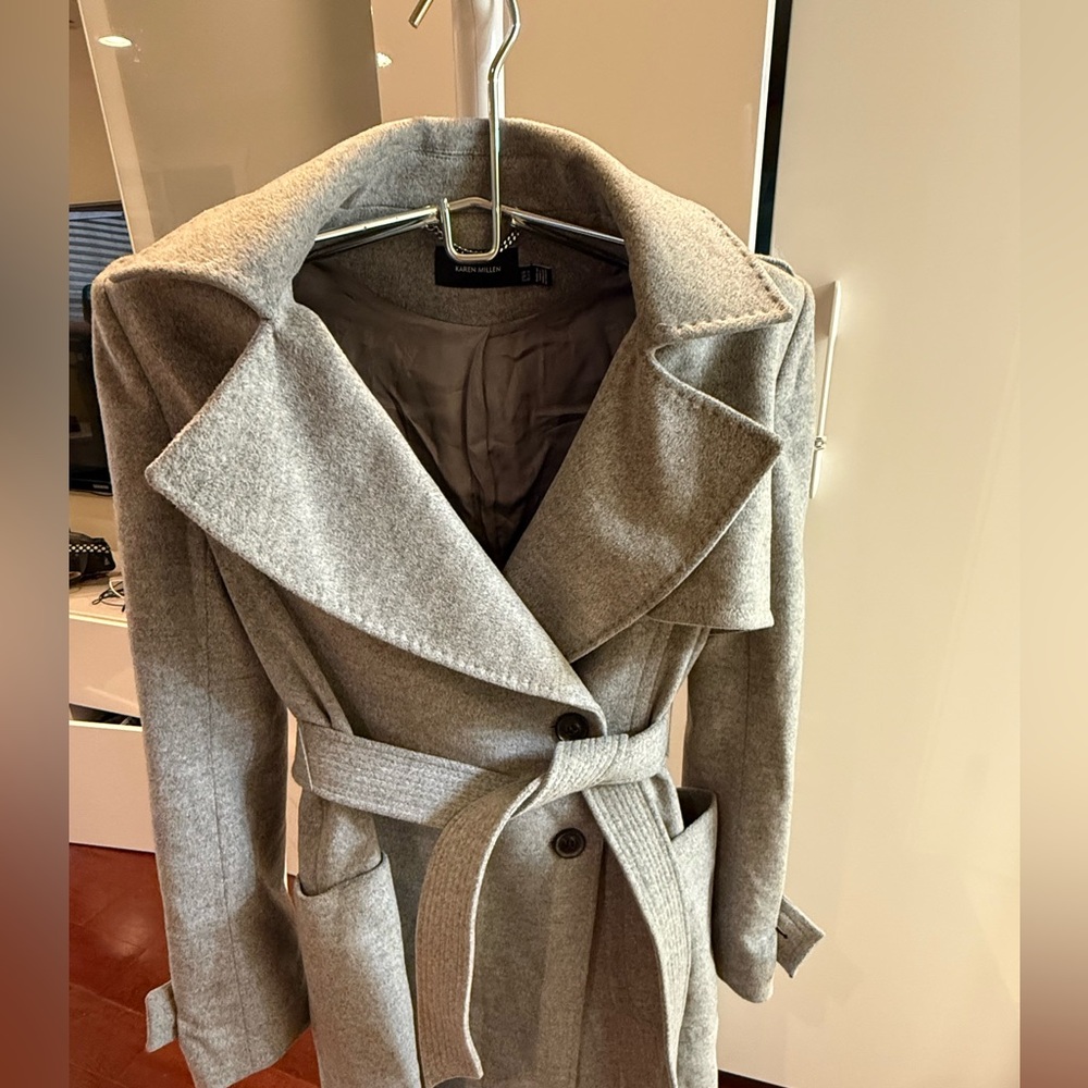 Karen Millen Light Gray Trench Coat